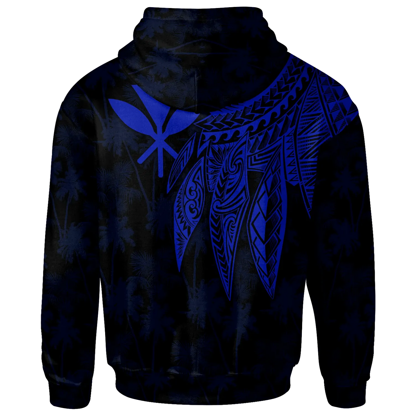 Polynesian Hawaii Kanaka Maoli Personalised Hoodie - Polynesian Wings (Blue)