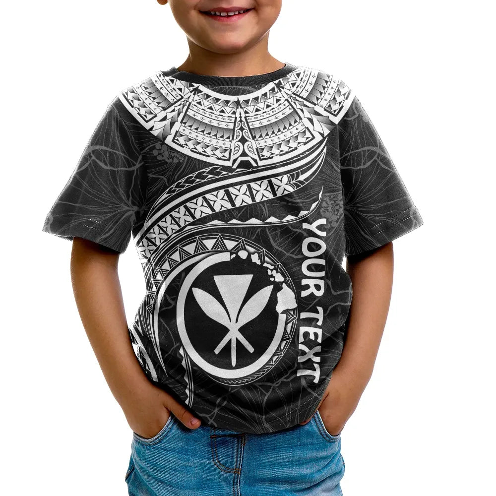 Polynesian Hawaii Kanaka Maoli Personalised T-Shirt - Hawaiian Waves (White)