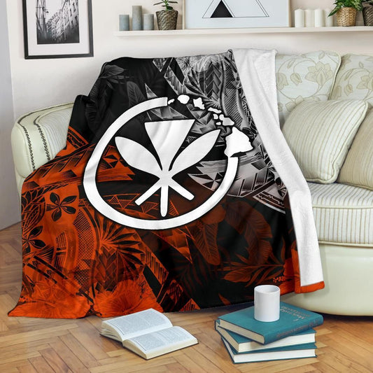 Polynesian Hawaii Kanaka Maoli Premium Blanket - Vintage Polynesian Style