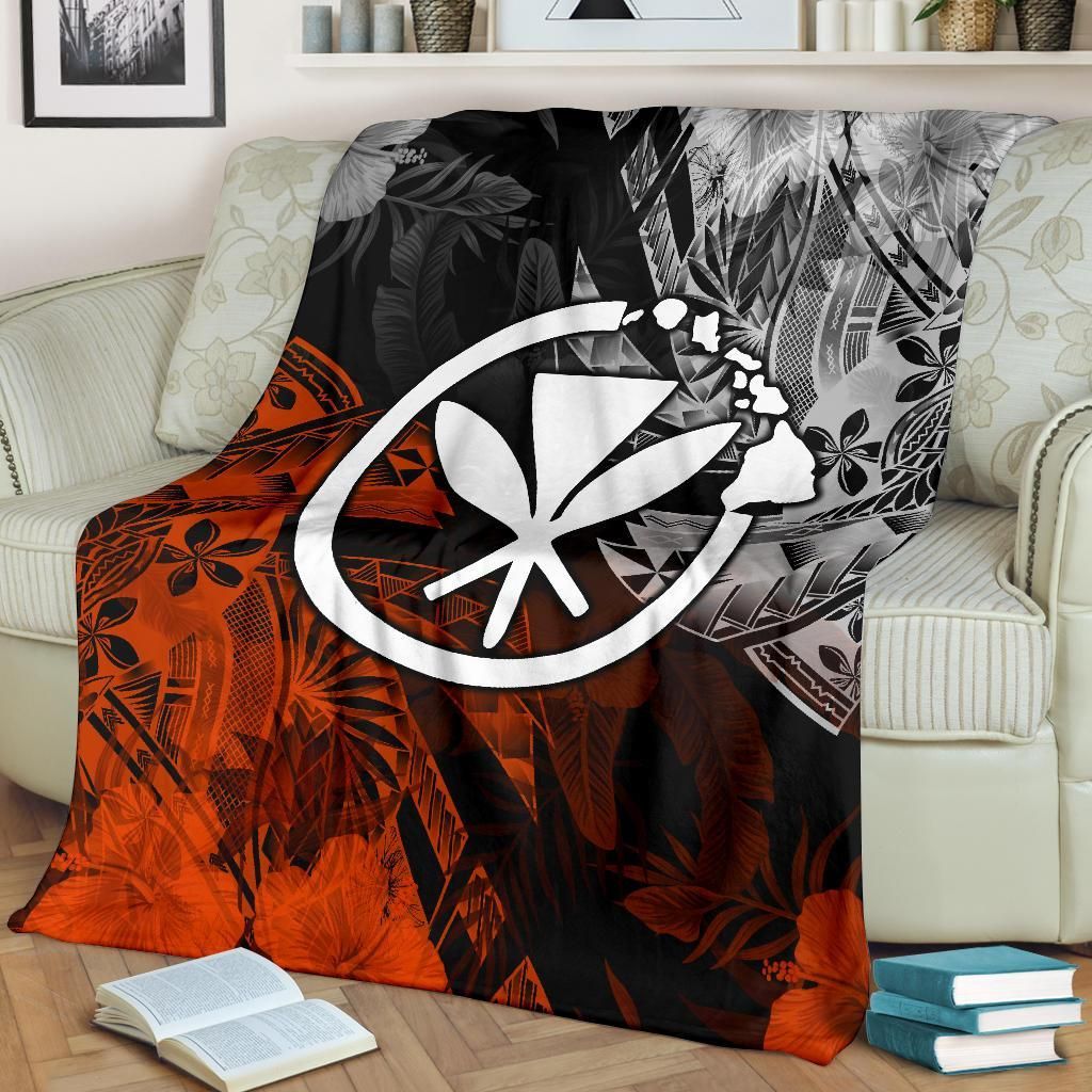 Polynesian Hawaii Kanaka Maoli Premium Blanket - Vintage Polynesian Style