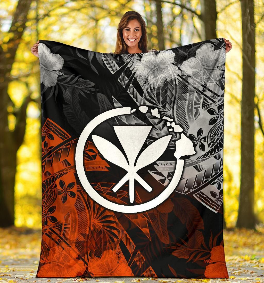 Polynesian Hawaii Kanaka Maoli Premium Blanket - Vintage Polynesian Style