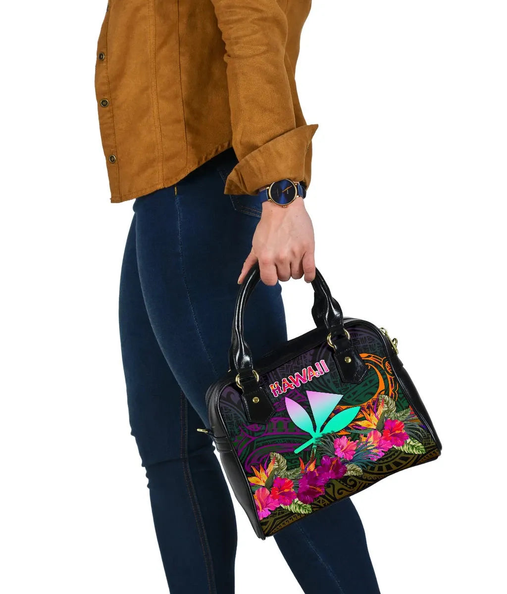 Polynesian Hawaii Kanaka Maoli Shoulder Handbag - Summer Hibiscus