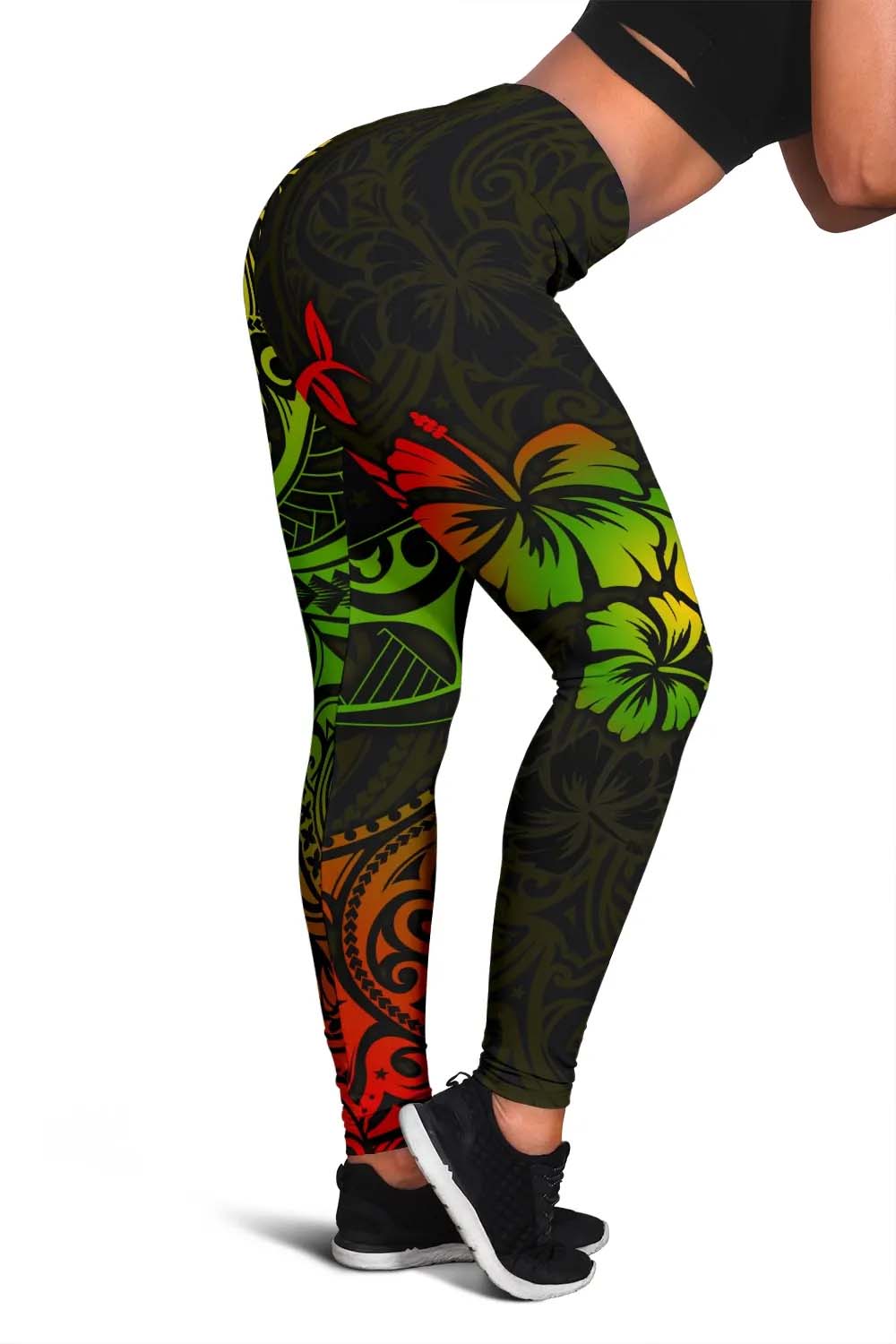 Polynesian Hawaii Legging - Polynesian Reggae Humpback Whale