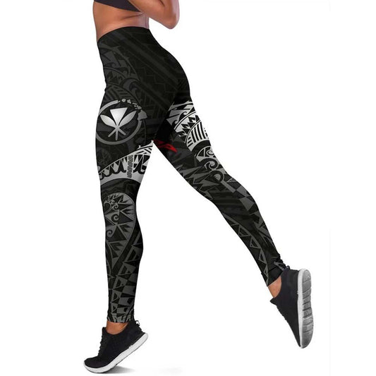 Polynesian Hawaii Legging - Polynesian Turtle (Red)
