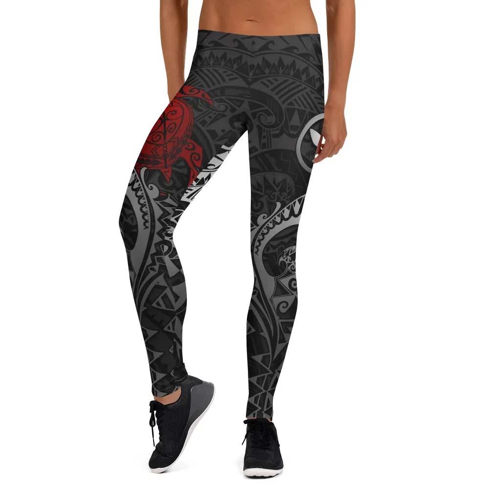 Polynesian Hawaii Legging - Polynesian Turtle (Red)