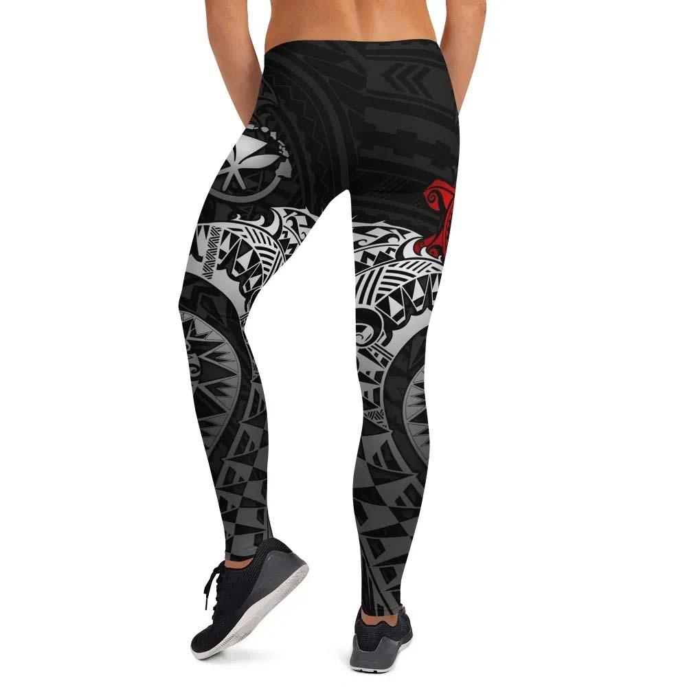 Polynesian Hawaii Legging - Polynesian Turtle (Red)