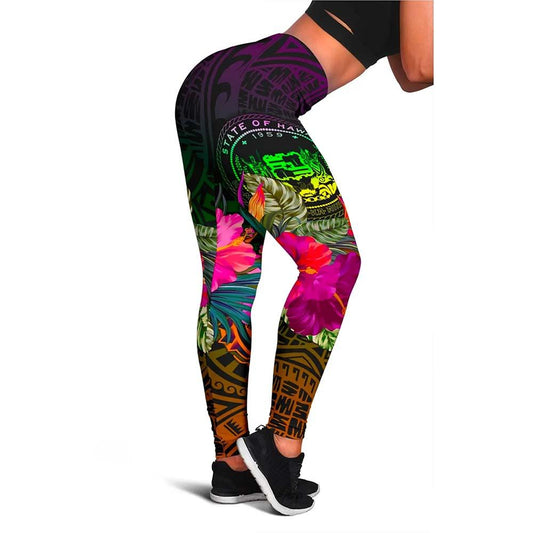 Polynesian Hawaii Legging - Summer Hibiscus