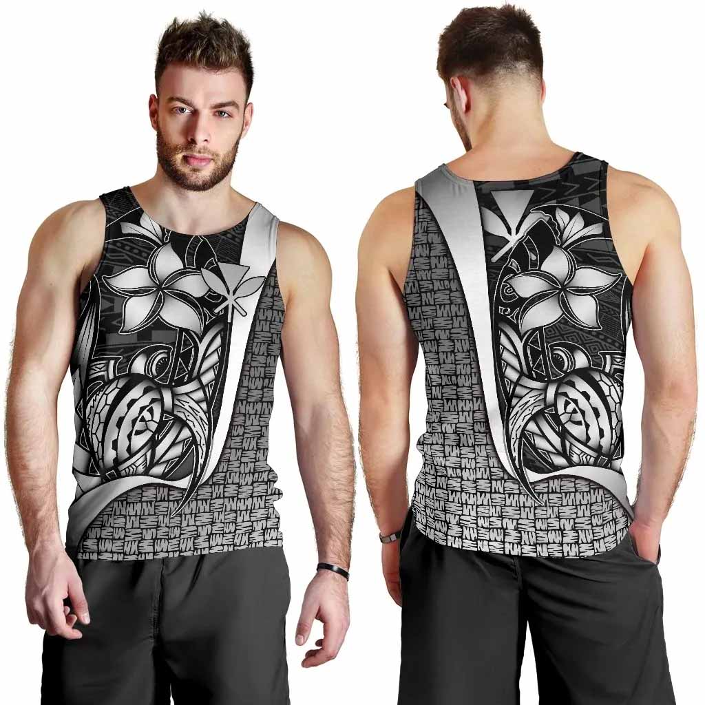 Polynesian Hawaii Men Tank Top White - Turtle with Hook