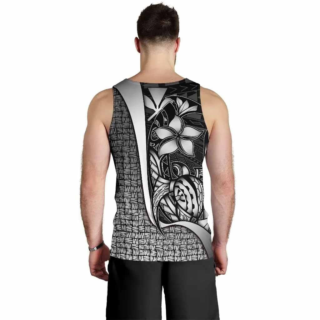 Polynesian Hawaii Men Tank Top White - Turtle with Hook
