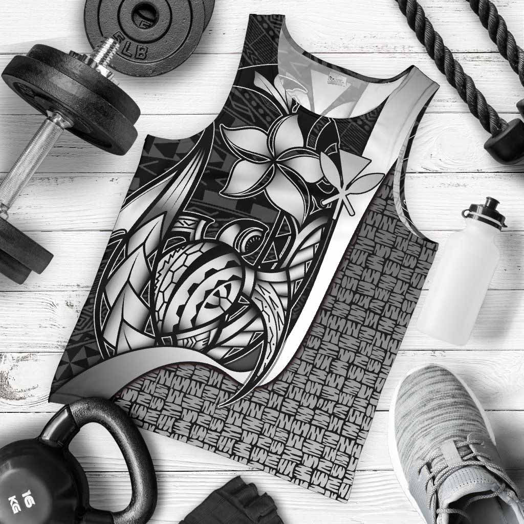 Polynesian Hawaii Men Tank Top White - Turtle with Hook