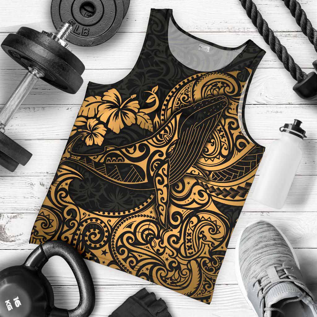 Polynesian Hawaii Men Tank Top - Polynesian Golden Humpback Whale
