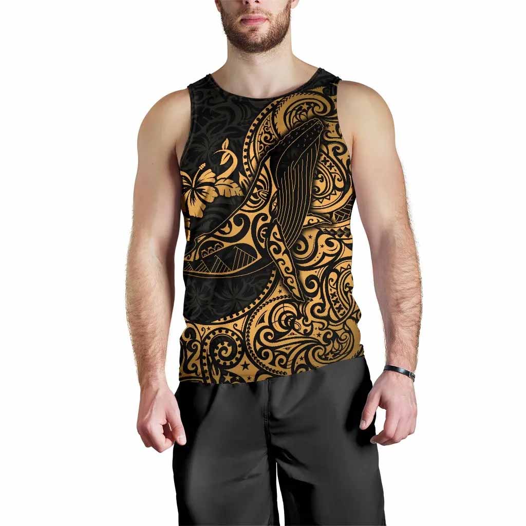 Polynesian Hawaii Men Tank Top - Polynesian Golden Humpback Whale