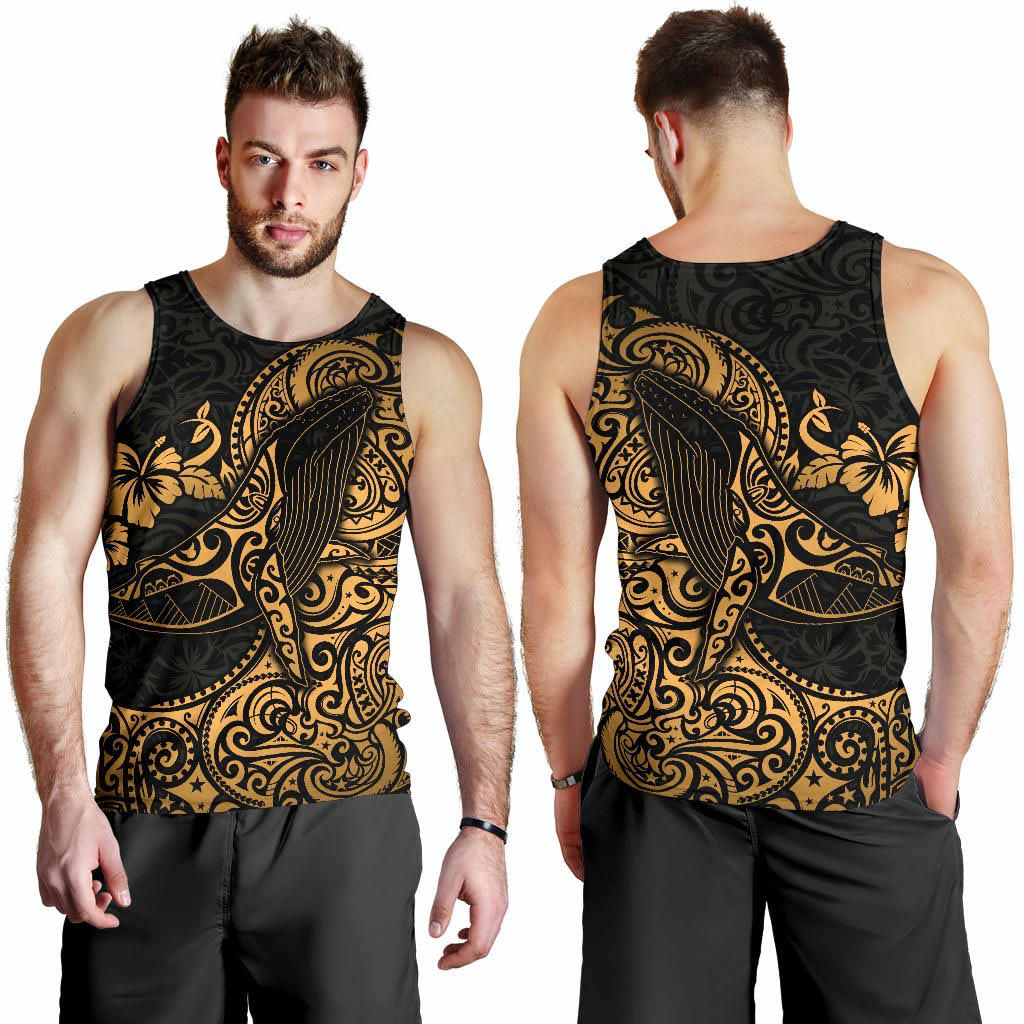 Polynesian Hawaii Men Tank Top - Polynesian Golden Humpback Whale