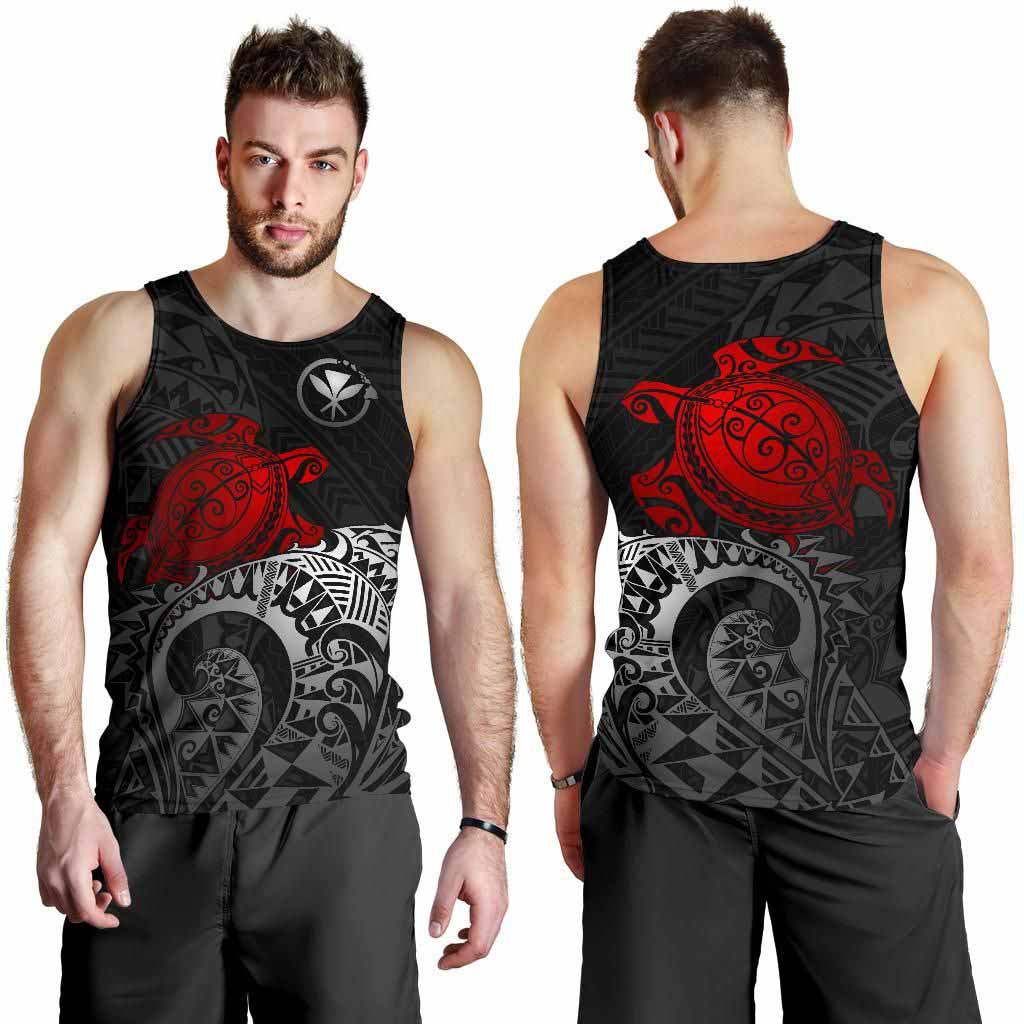 Polynesian Hawaii Men Tank Top - Polynesian Turtle (Red)