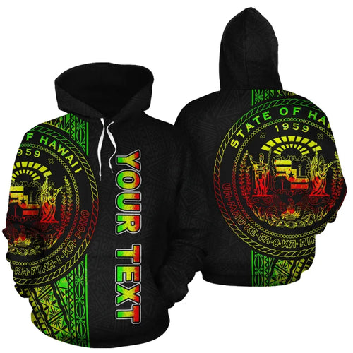 Polynesian Hawaii Personalised Custom Hoodie - Reggae Line