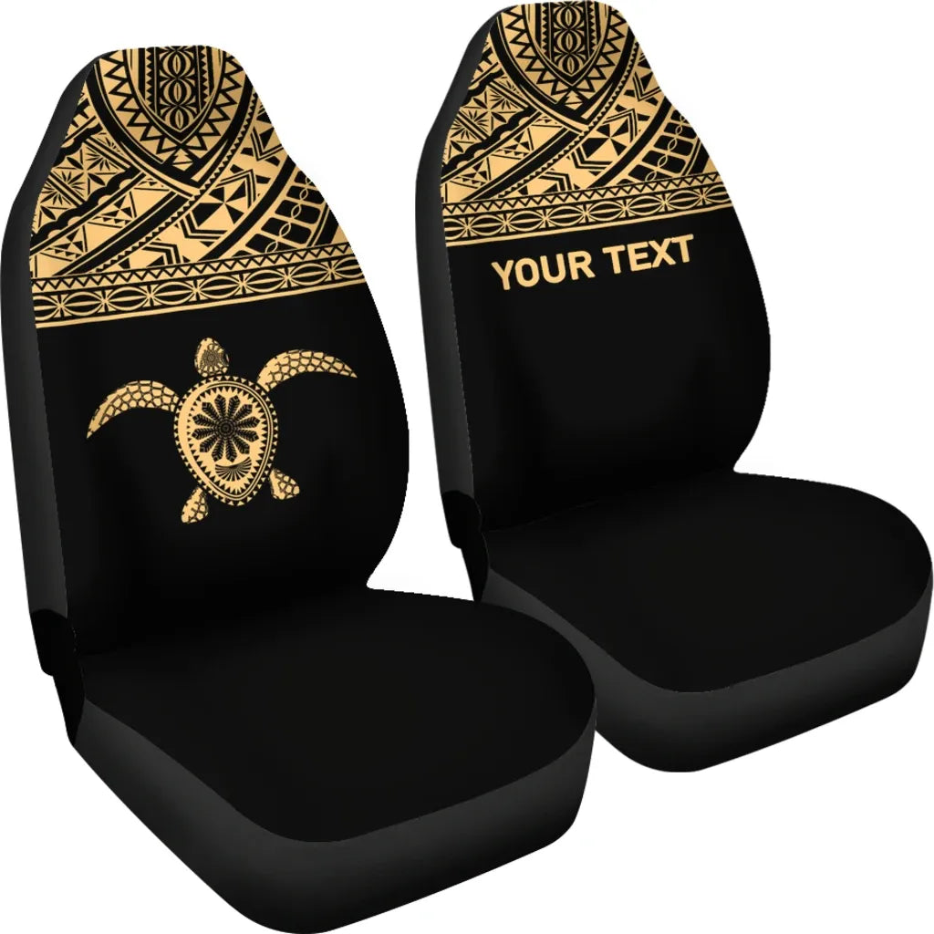 Hawaii Custom Personalised Car Seat Covers - Polynesian Turtle Gold Horizontal