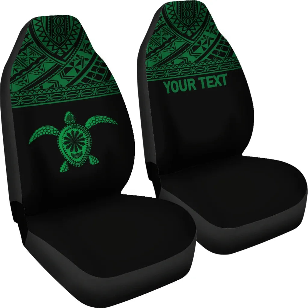 Hawaii Custom Personalised Car Seat Covers - Polynesian Turtle Green Horizontal