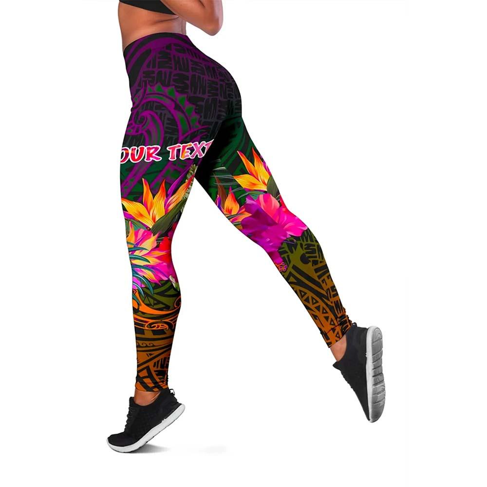 Polynesian Hawaii Personalised  Kanaka Maoli Legging - Summer Hibiscus