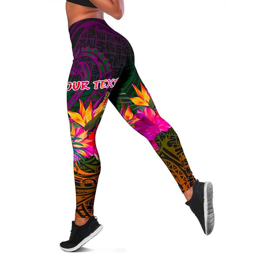 Polynesian Hawaii Personalised  Kanaka Maoli Legging - Summer Hibiscus
