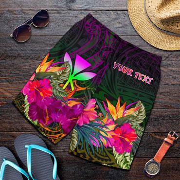 Polynesian Hawaii Personalised Kanaka Maoli Men Shorts - Summer Hibiscus