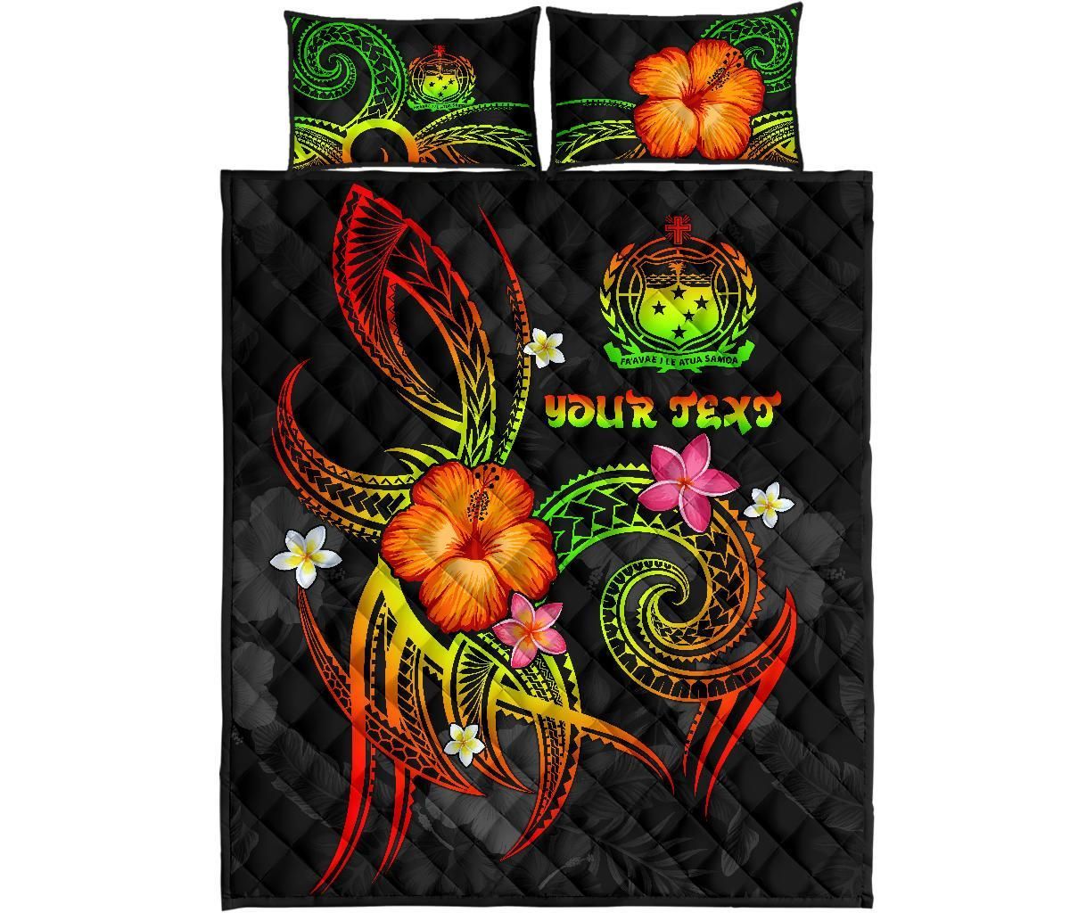 Polynesian Hawaii Personalised Quilt Bed Set - Legend of Samoa (Reggae)