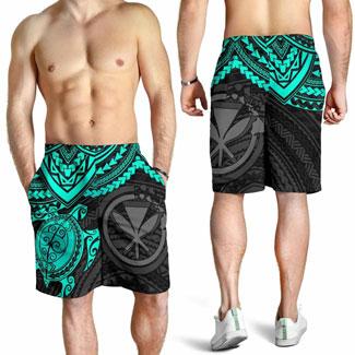 Polynesian Hawaii Polynesian Men Shorts - Turquoise Turtle