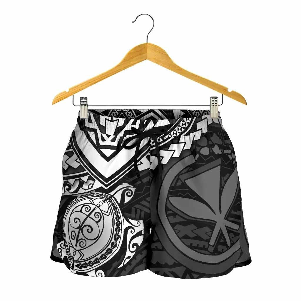 Polynesian Hawaii Shorts (Women) - White Turtle