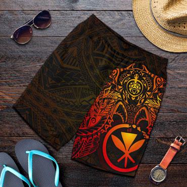 Polynesian Hawaii Shorts (Men) - Red Turtle Manta Ray