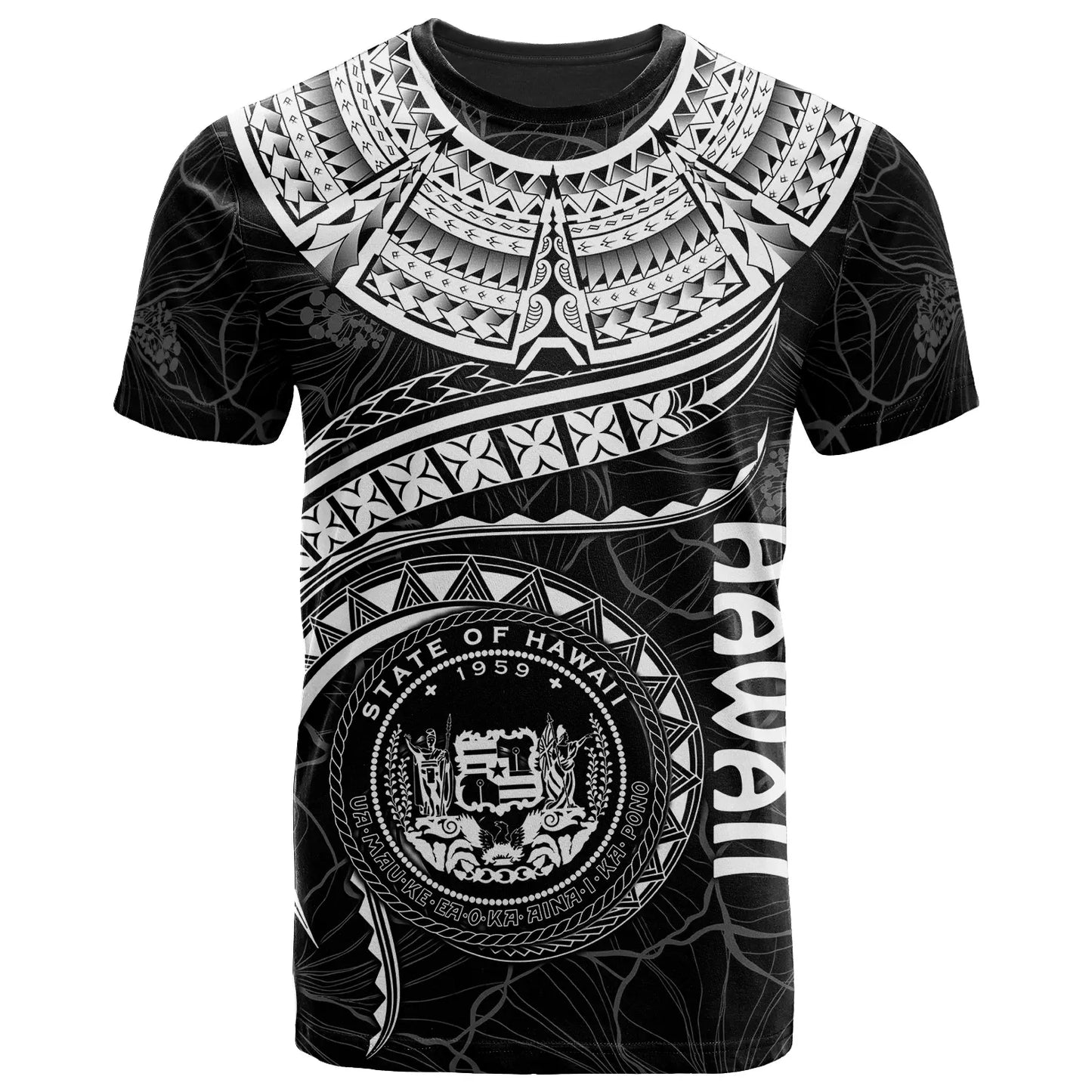 Polynesian Hawaii T-Shirt - Hawaiian Waves (White)