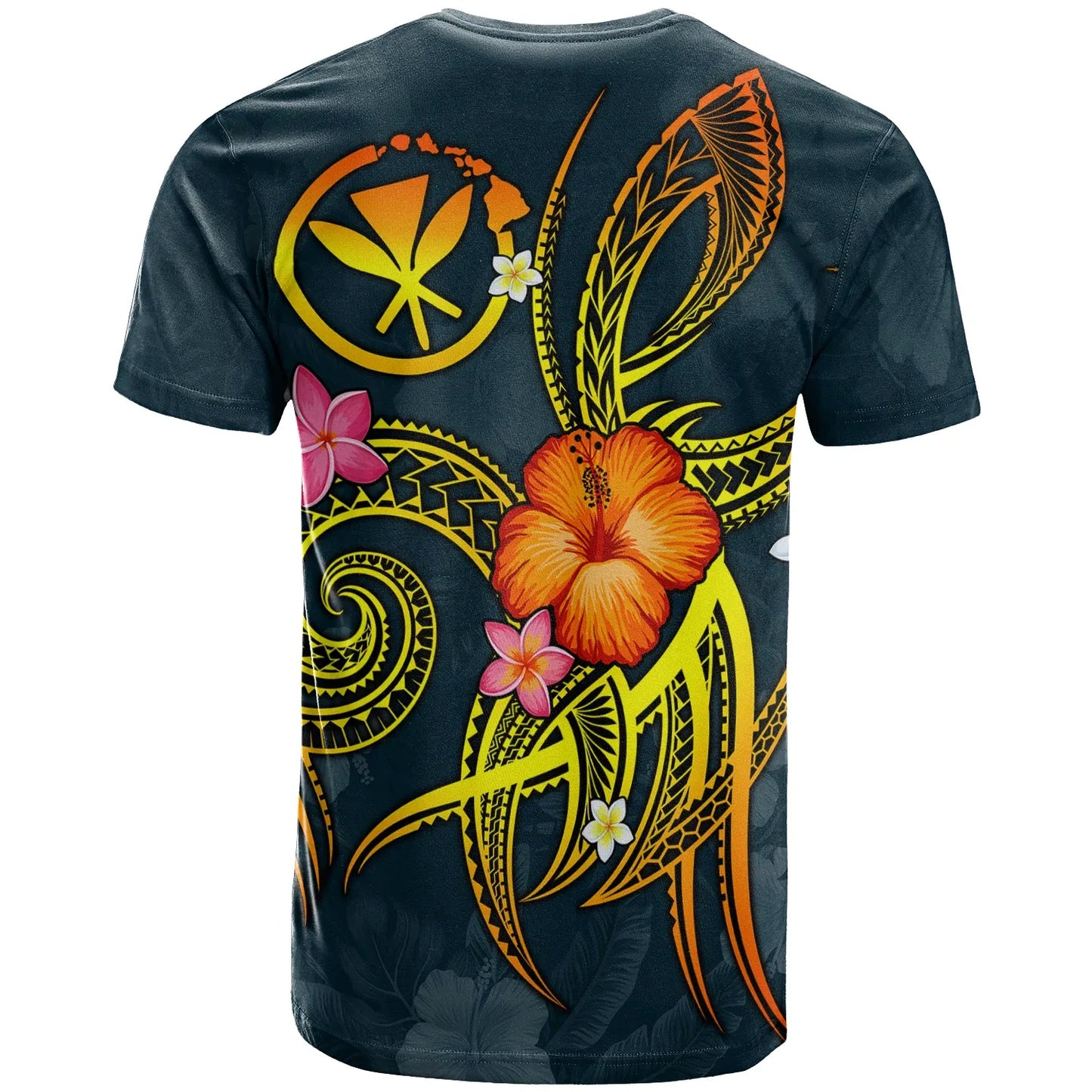 Polynesian Hawaii T-Shirt - Legend of Kanaka Maoli (Blue)