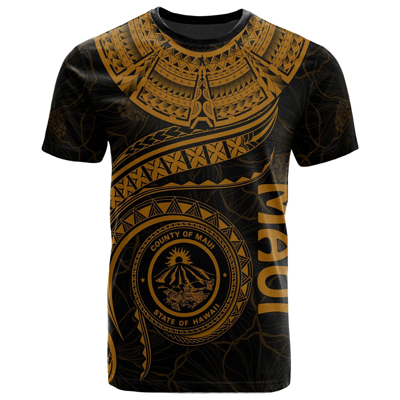 Hawaii Personalised T-Shirt - Maui Polynesian Waves MultiCollor
