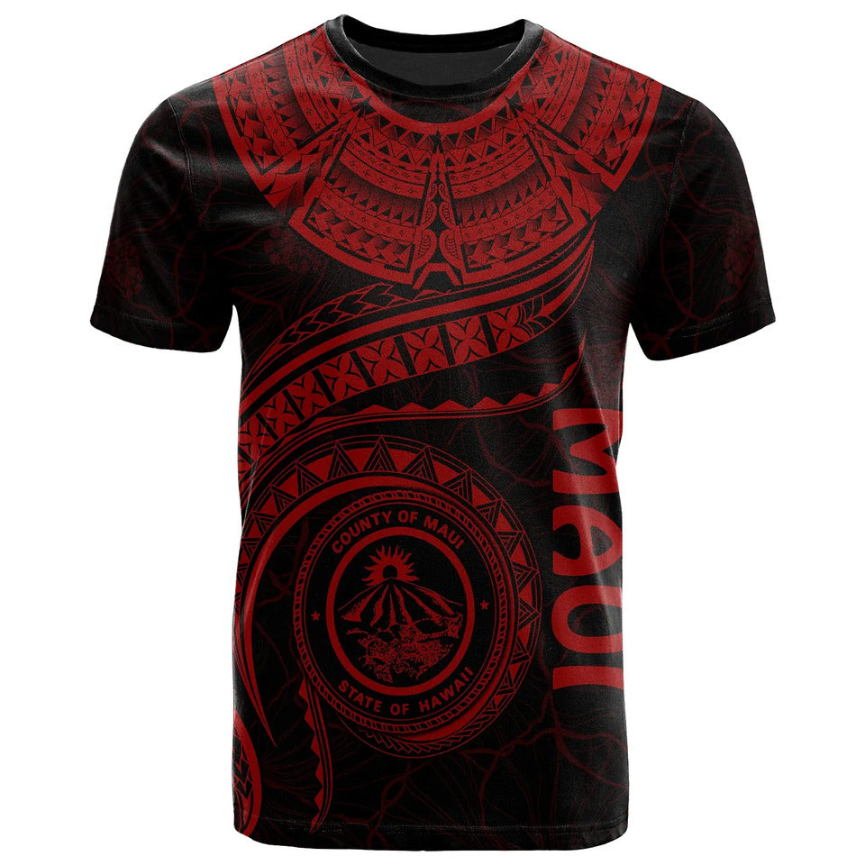 Hawaii Personalised T-Shirt - Maui Polynesian Waves MultiCollor