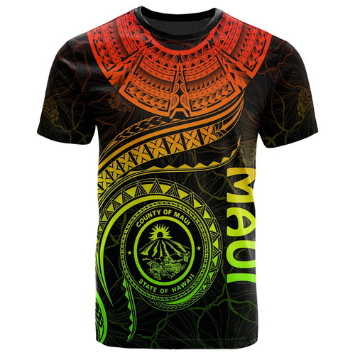 Hawaii Personalised T-Shirt - Maui Polynesian Waves MultiCollor