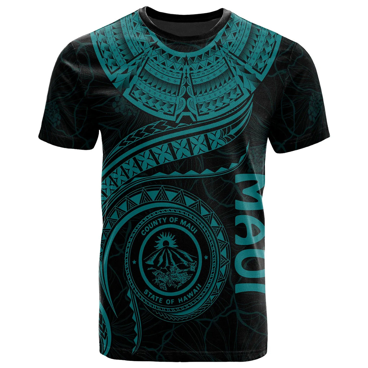 Hawaii Personalised T-Shirt - Maui Polynesian Waves MultiCollor