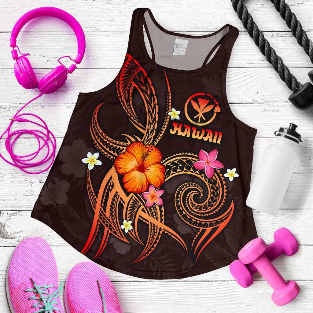 Polynesian Hawaii Women Racerback Tank - Legend of Kanaka Maoli (Red)