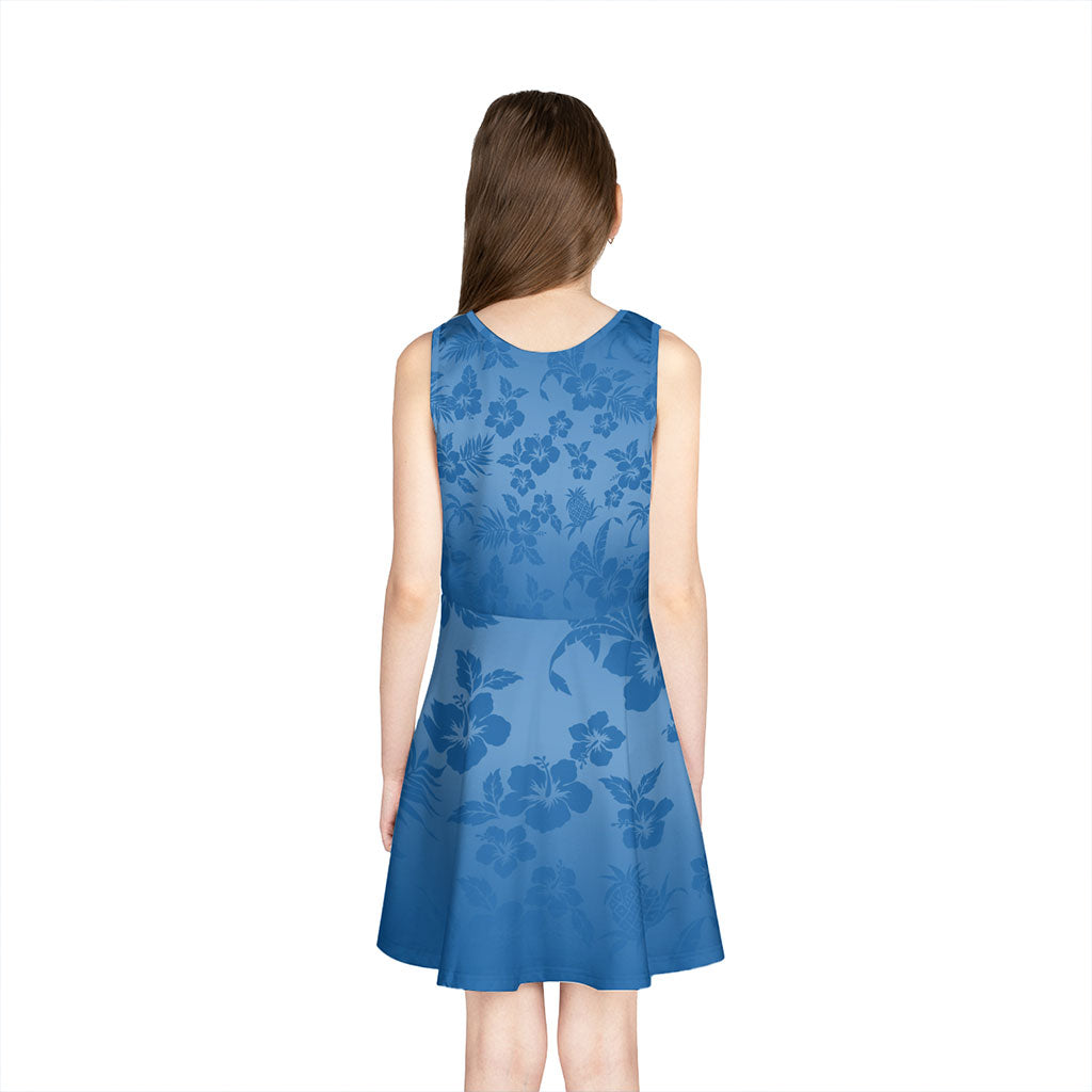 Hawaii Girls Sleeveless Sundress Polynesian Hibiscus