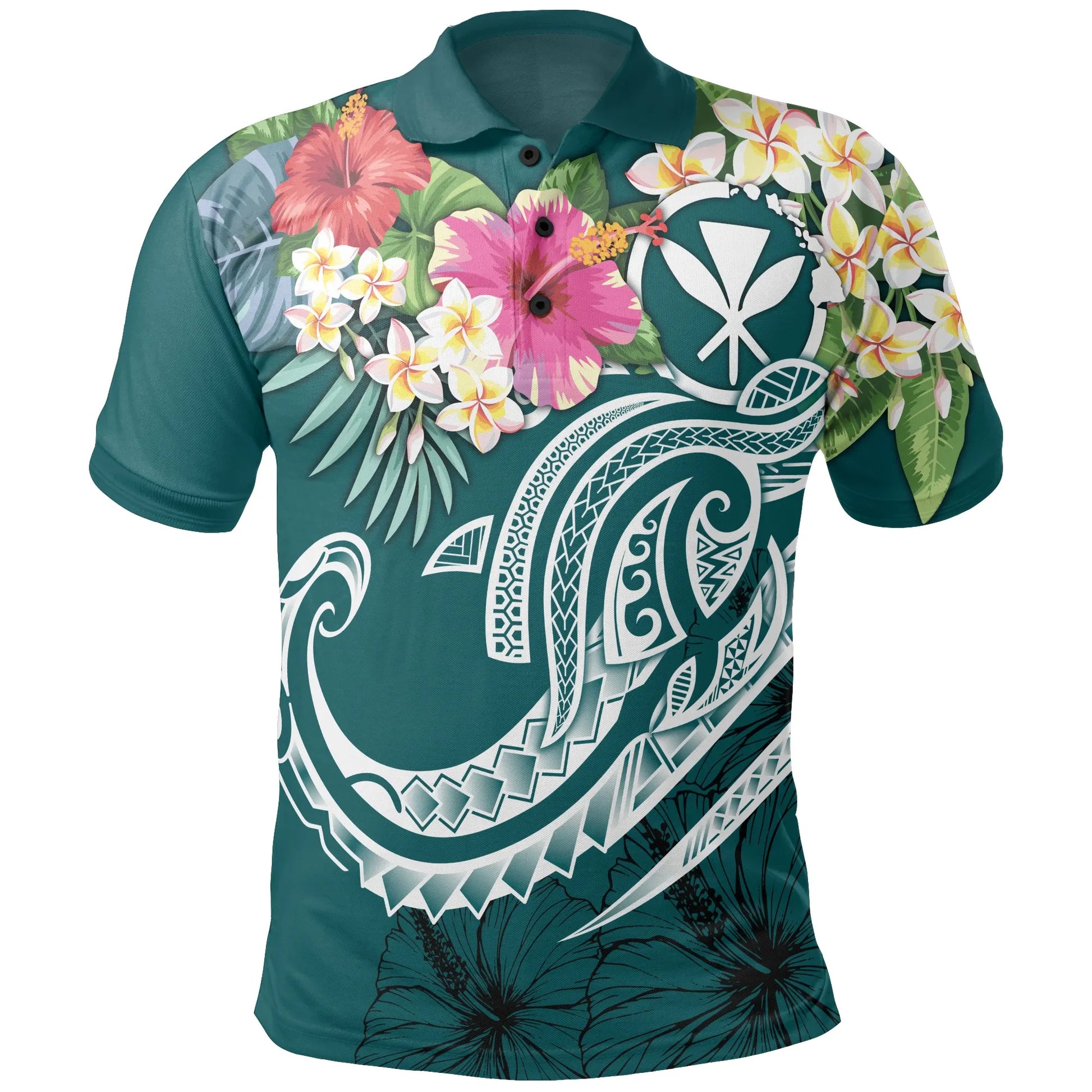 Polynesian Hawaii Kanaka Maoli Polo Shirt - Summer Plumeria
