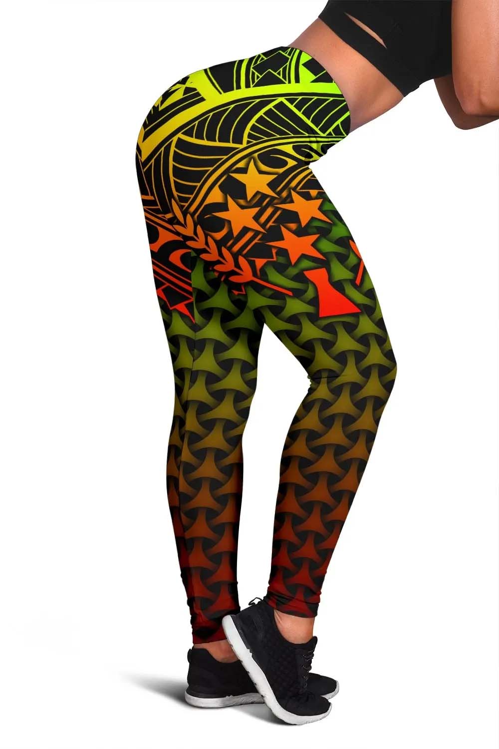 Polynesian Kosrae Legging - Reggae Vintage Polynesian Patterns
