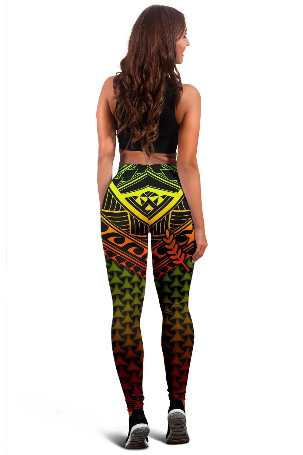 Polynesian Kosrae Legging - Reggae Vintage Polynesian Patterns
