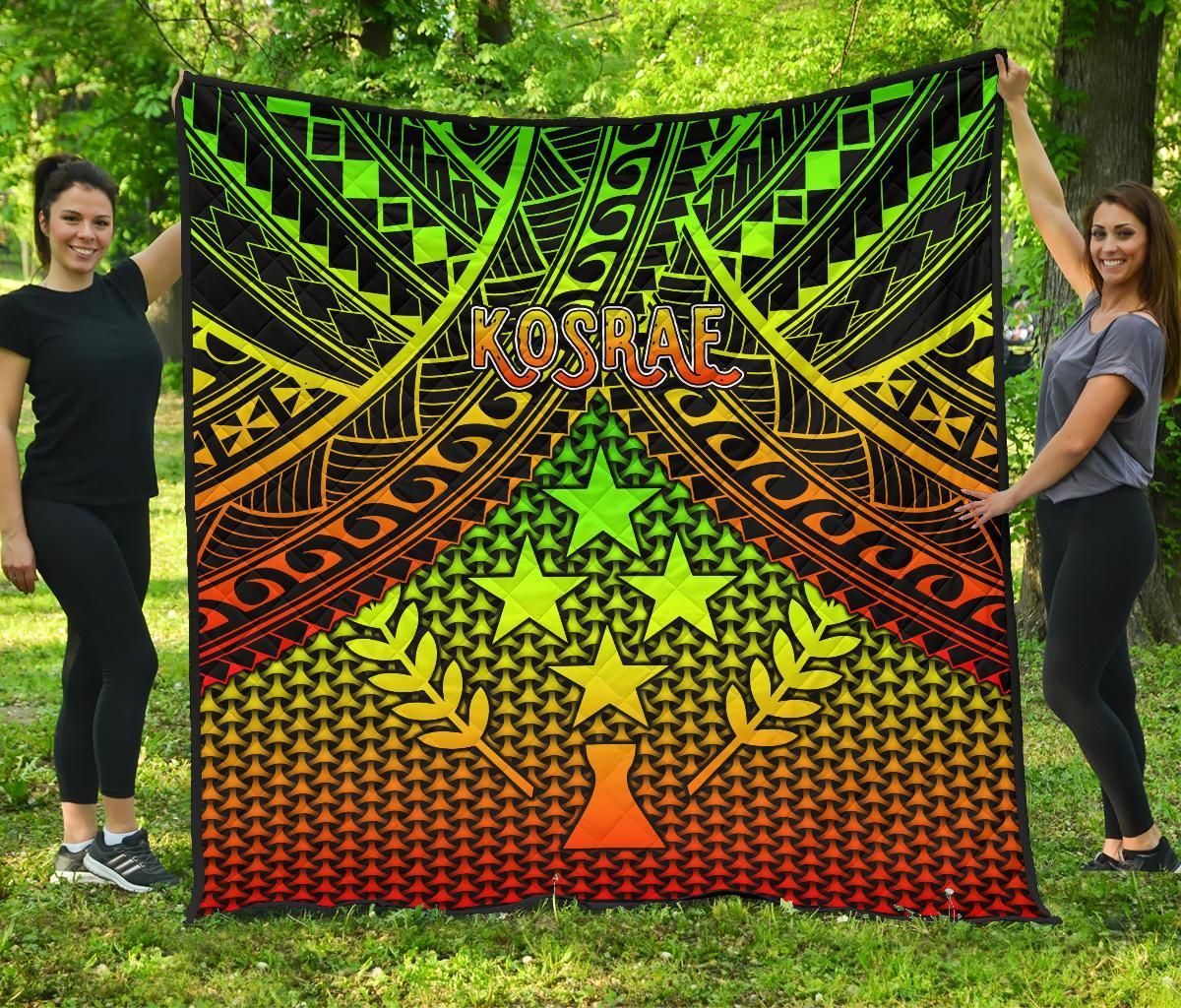 Polynesian Kosrae Premium Quilt - Reggae Vintage Polynesian Patterns