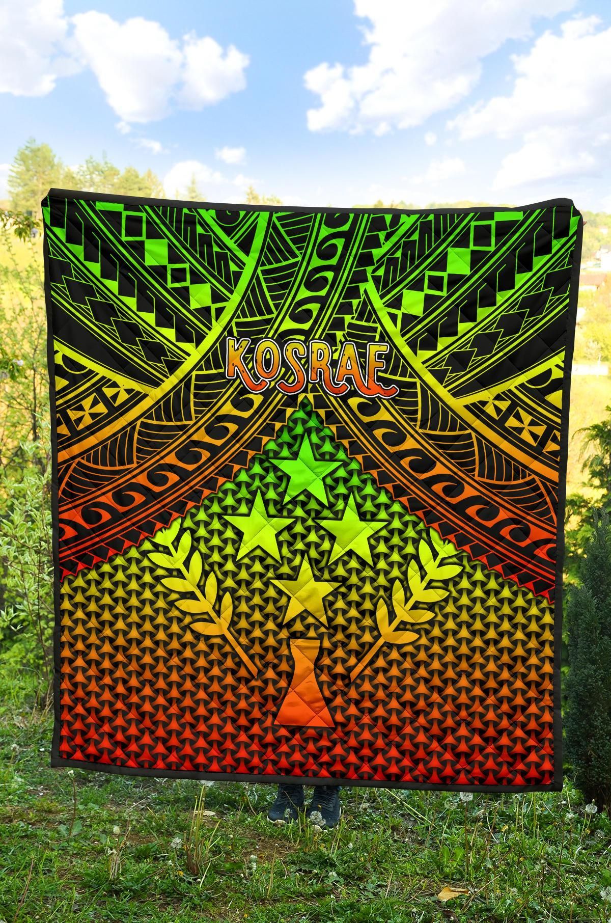 Polynesian Kosrae Premium Quilt - Reggae Vintage Polynesian Patterns