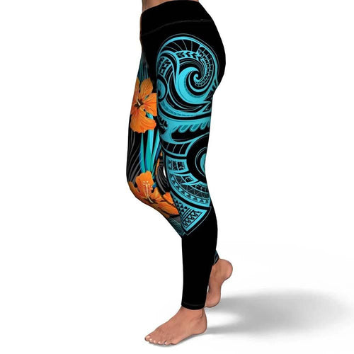 Polynesian Legging - Hawaiian Flower Pattern Legging