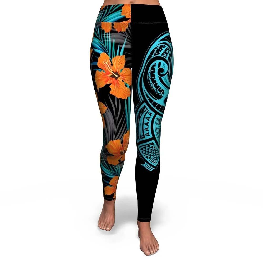 Polynesian Legging - Hawaiian Flower Pattern Legging