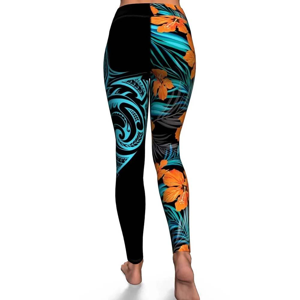 Polynesian Legging - Hawaiian Flower Pattern Legging