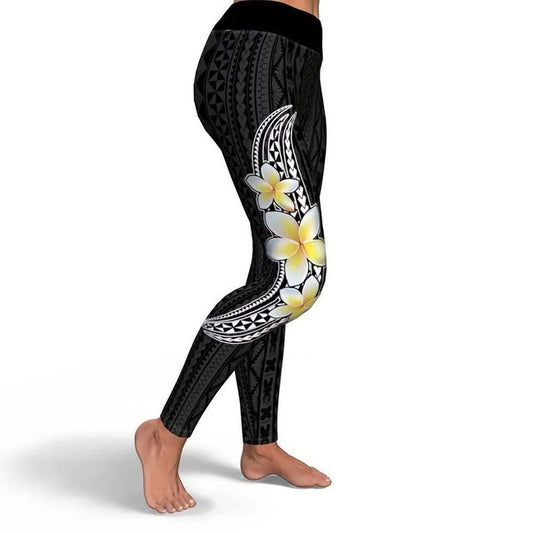 Polynesian Legging - Polynesian And Plumeria Legging
