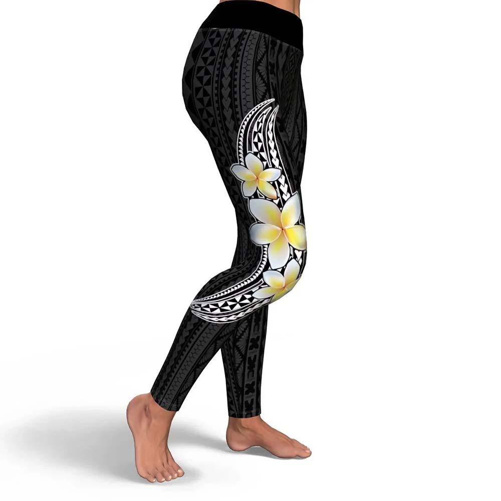 Polynesian Legging - Polynesian And Plumeria Legging