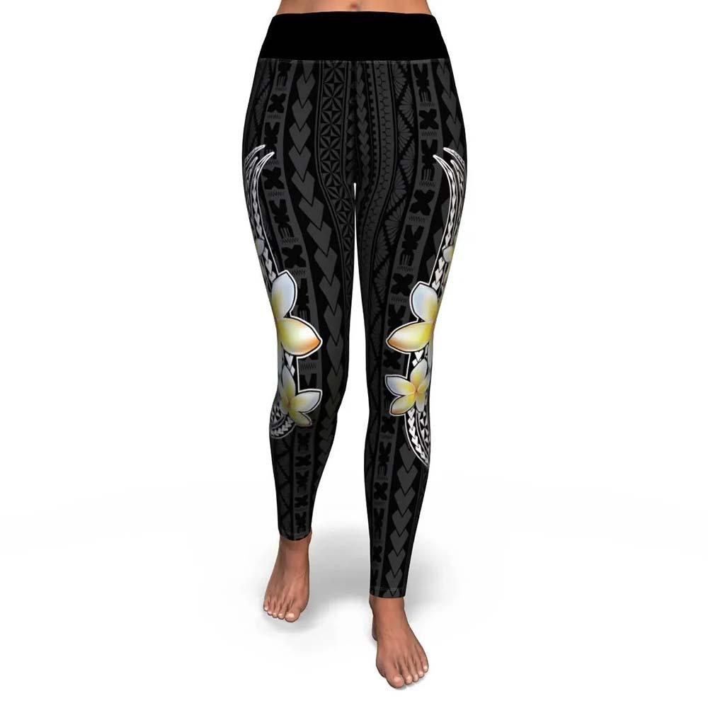 Polynesian Legging - Polynesian And Plumeria Legging