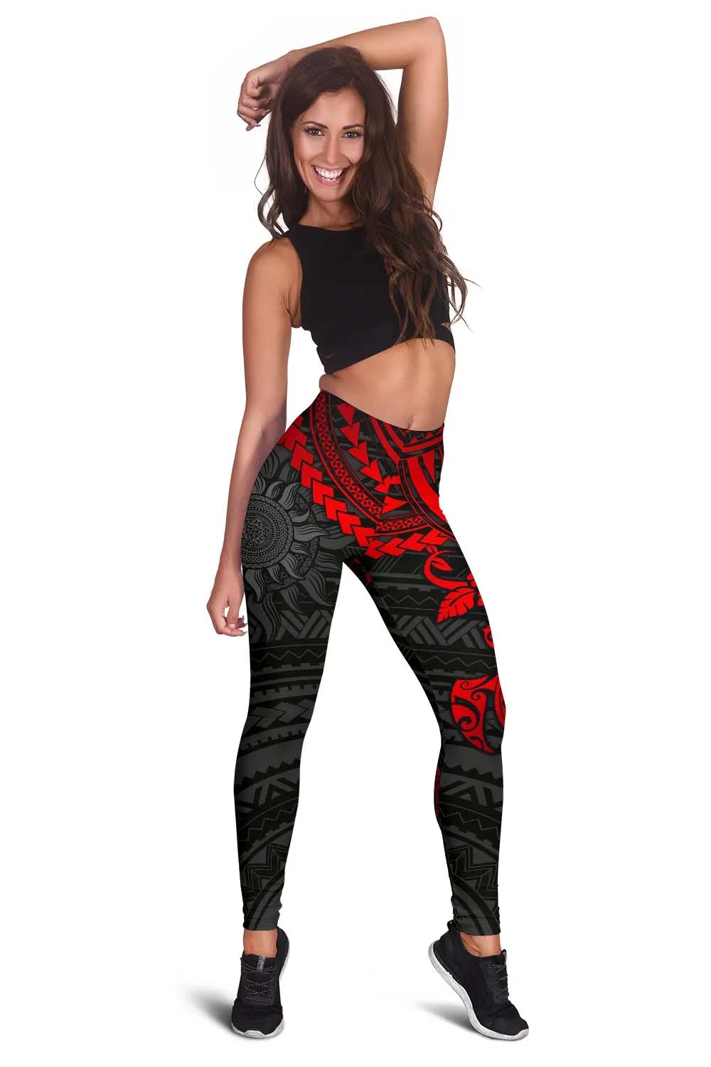 Polynesian Legging - Polynesian Red Turtle