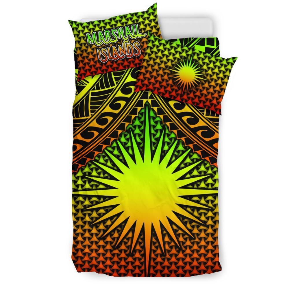Polynesian Marshall Islands Bedding Set - Reggae Vintage Polynesian Patterns