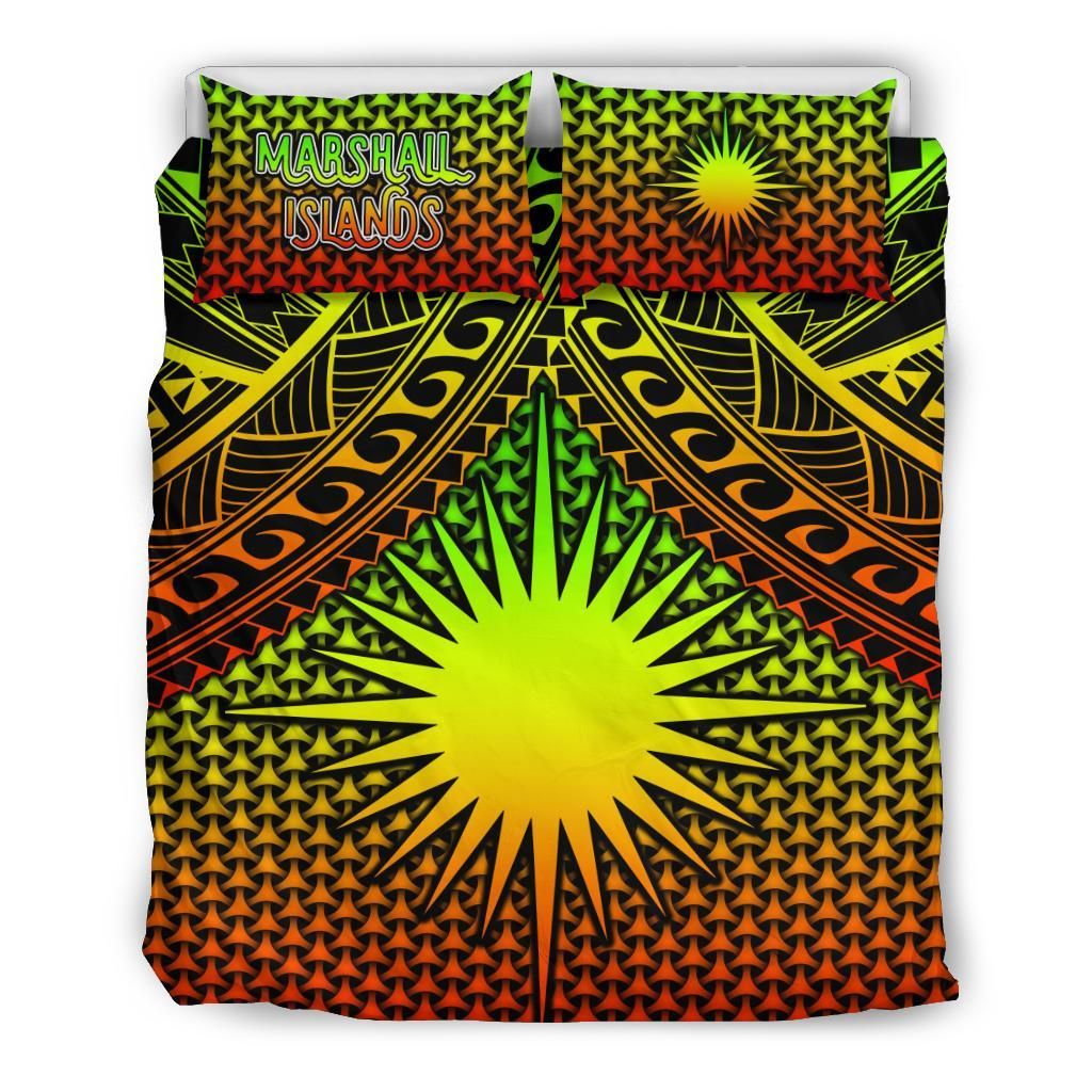 Polynesian Marshall Islands Bedding Set - Reggae Vintage Polynesian Patterns